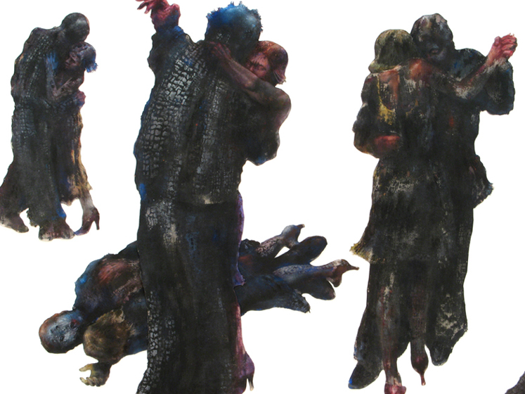 Detail, center grouping of Charred Dancers
